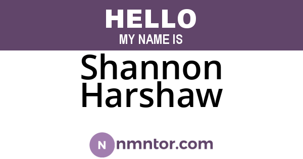 Shannon Harshaw