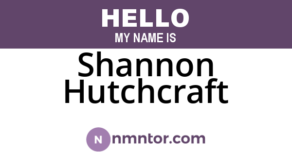 Shannon Hutchcraft
