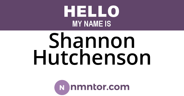 Shannon Hutchenson
