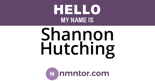 Shannon Hutching