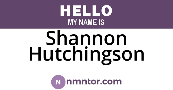 Shannon Hutchingson