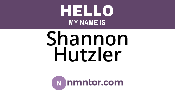 Shannon Hutzler