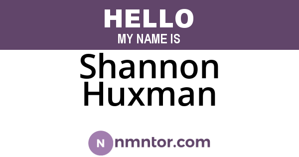 Shannon Huxman