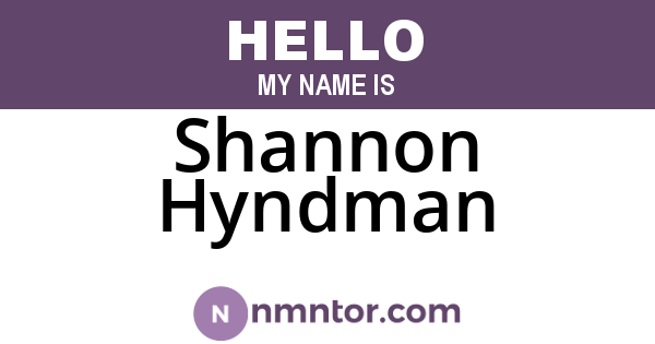 Shannon Hyndman