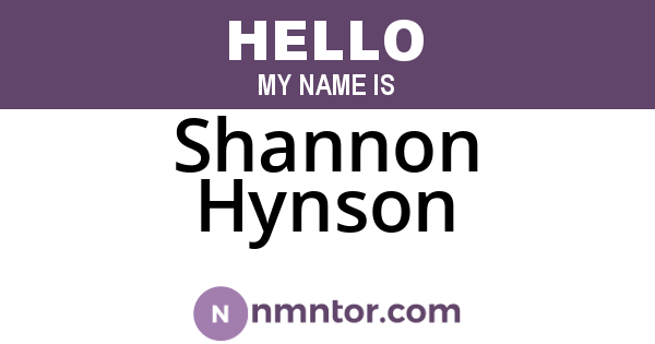 Shannon Hynson