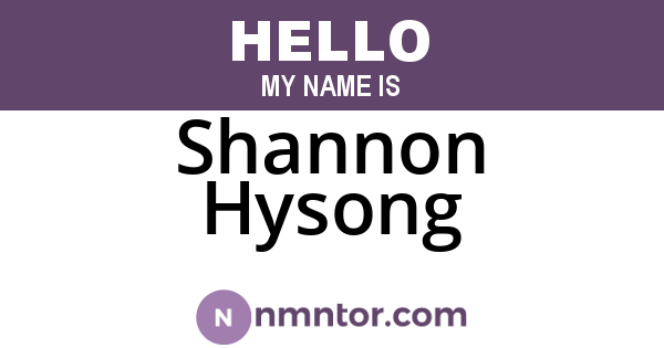 Shannon Hysong