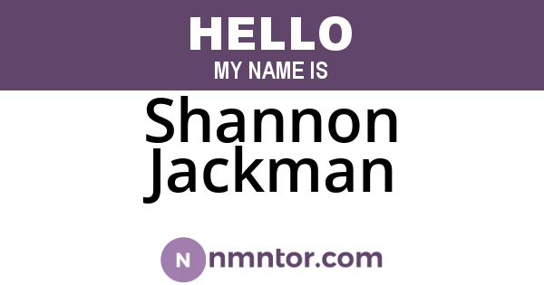 Shannon Jackman