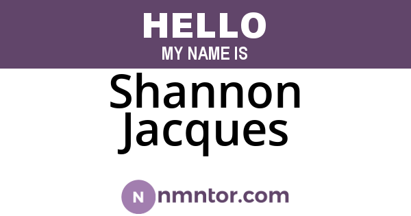 Shannon Jacques