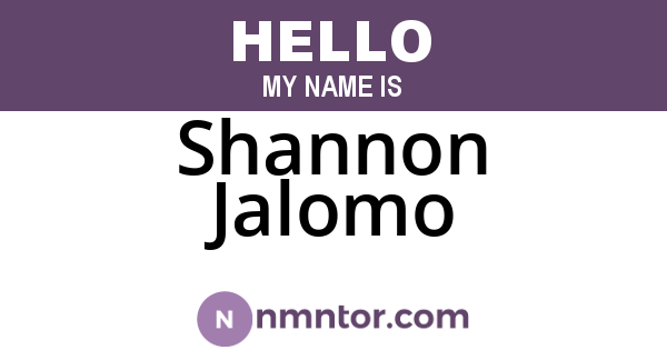 Shannon Jalomo