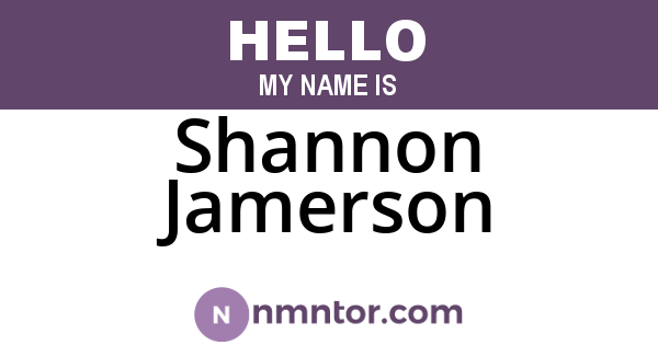 Shannon Jamerson