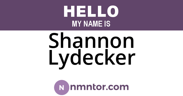 Shannon Lydecker