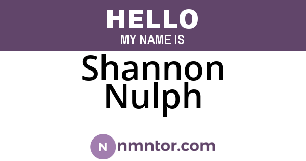 Shannon Nulph