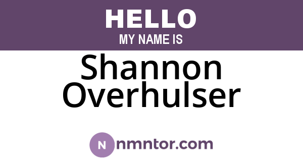 Shannon Overhulser