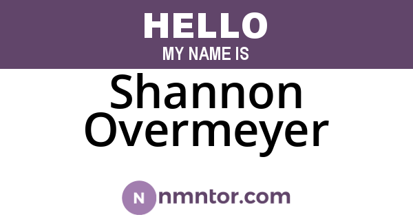 Shannon Overmeyer