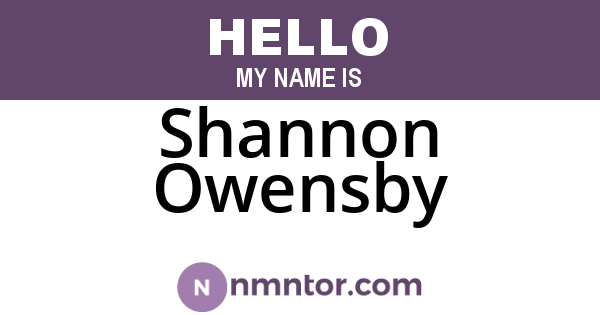 Shannon Owensby