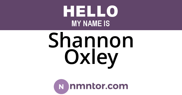 Shannon Oxley