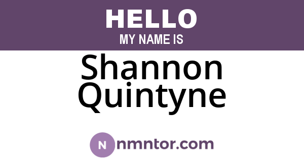 Shannon Quintyne