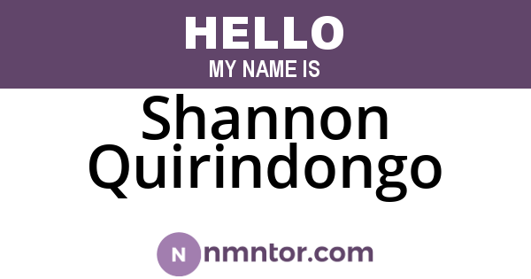 Shannon Quirindongo