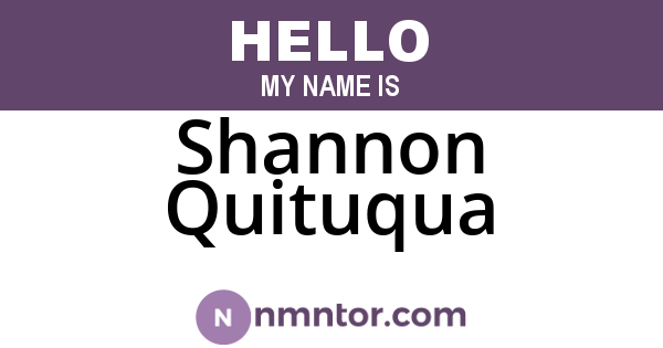 Shannon Quituqua