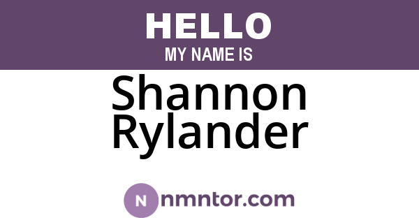 Shannon Rylander
