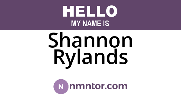 Shannon Rylands
