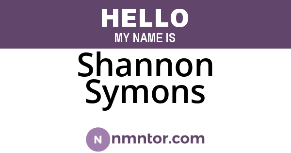 Shannon Symons