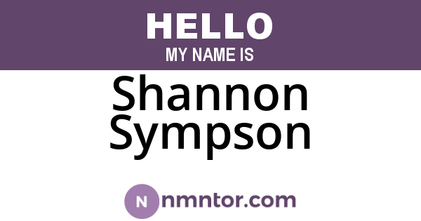 Shannon Sympson