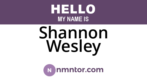 Shannon Wesley