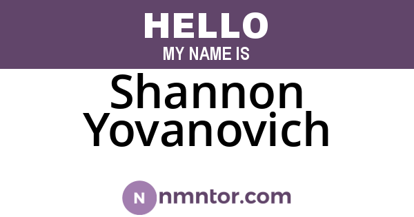 Shannon Yovanovich