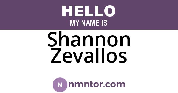 Shannon Zevallos