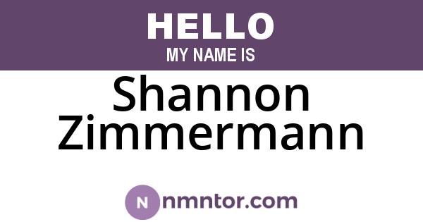 Shannon Zimmermann
