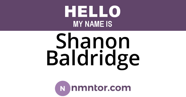 Shanon Baldridge