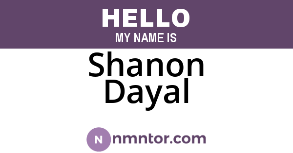 Shanon Dayal