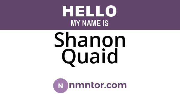 Shanon Quaid