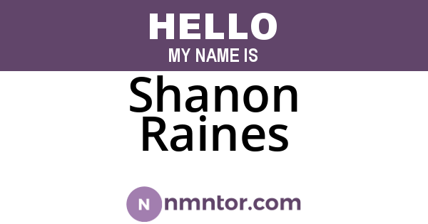 Shanon Raines