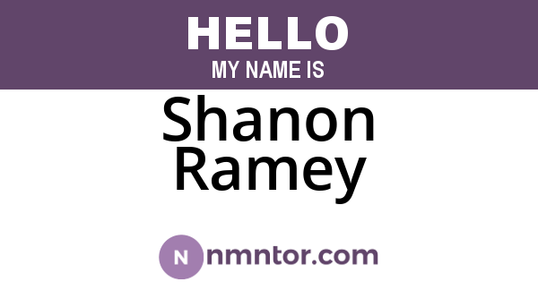 Shanon Ramey