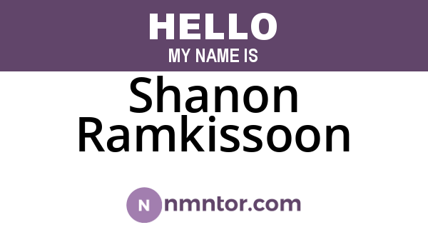 Shanon Ramkissoon