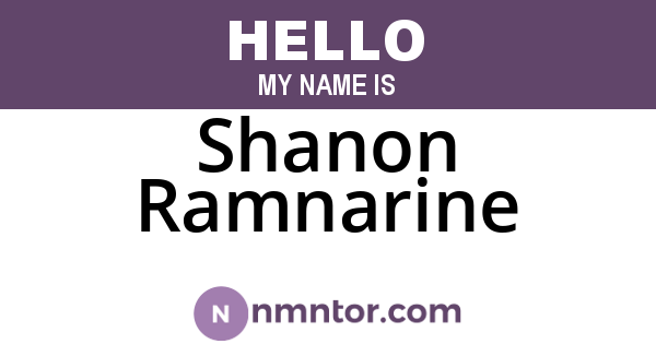Shanon Ramnarine