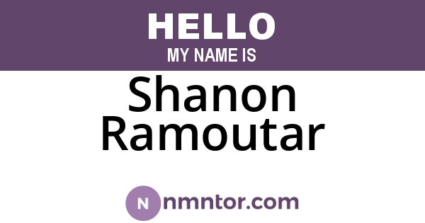 Shanon Ramoutar