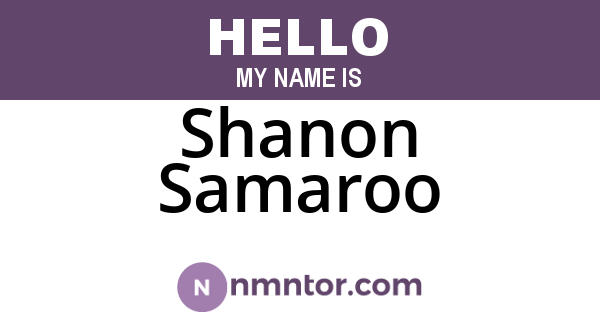 Shanon Samaroo