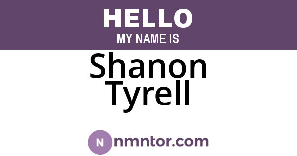 Shanon Tyrell