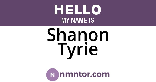 Shanon Tyrie