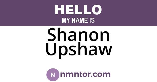 Shanon Upshaw