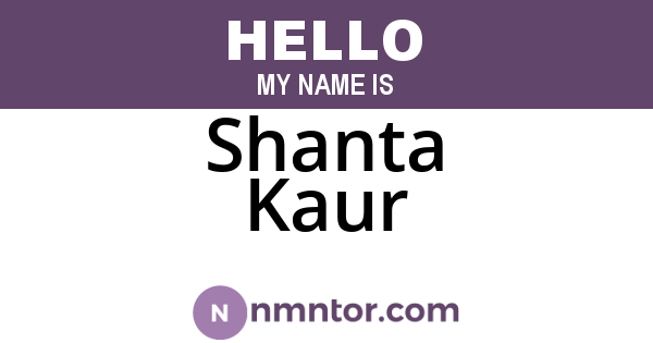 Shanta Kaur