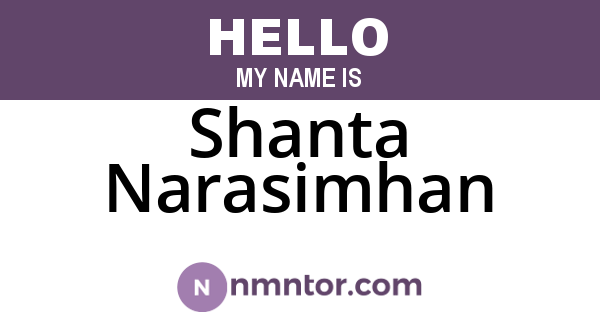 Shanta Narasimhan