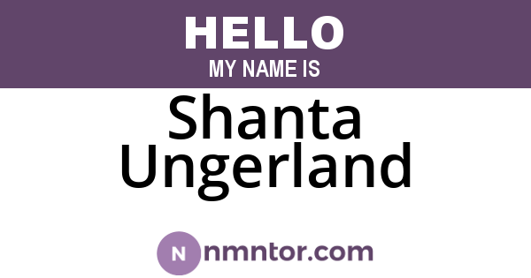 Shanta Ungerland