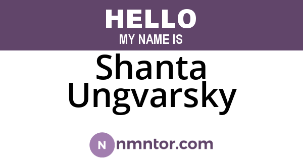 Shanta Ungvarsky