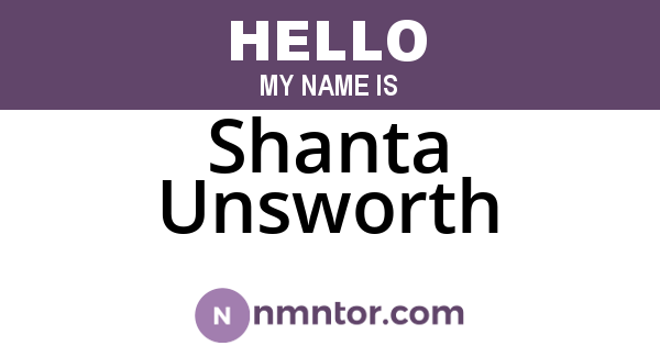 Shanta Unsworth