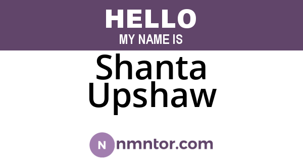 Shanta Upshaw