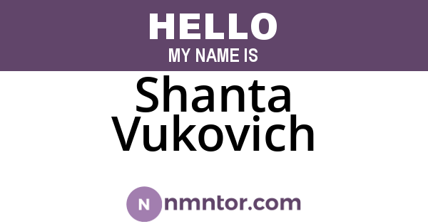 Shanta Vukovich